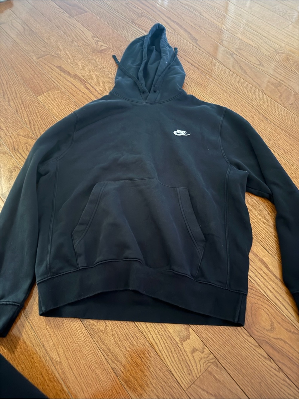 Nike Black Hoodie with White Swoosh Tag
